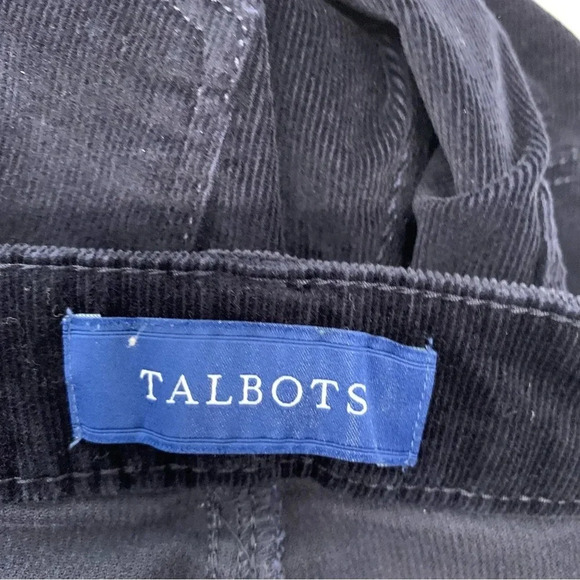 Talbots Corduroy Pants Woman Sz 8  High Waist Straight Leg Blue Pockets Stretch - Picture 7 of 12